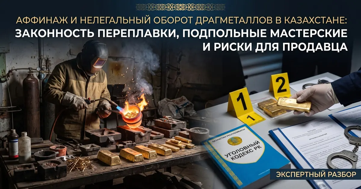 Аффинаж и нелегальный оборот драгметаллов в Казахстане: законность переплавки, подпольные мастерские и риски для продавца