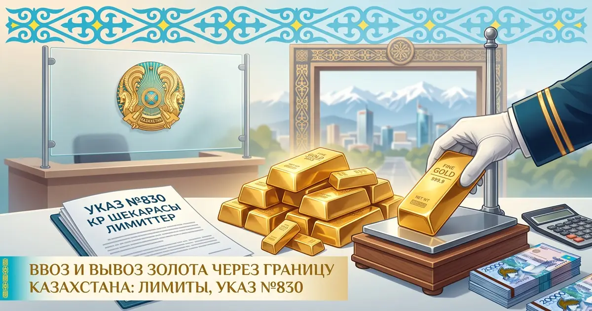 Золото и драгметаллы через границу Казахстана: правила ввоза, лимиты, Указ №830 и декларирование